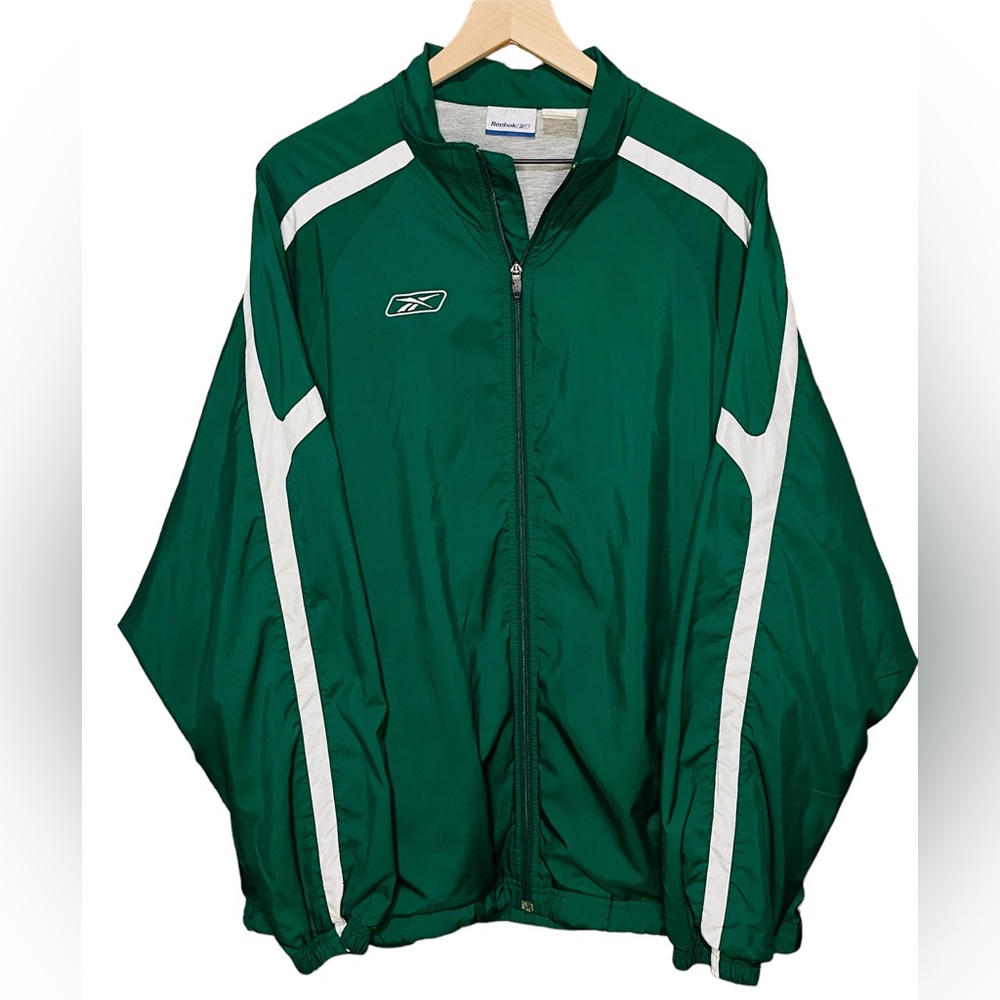 🔥VTG🔥Reebok Green and white simple windbreaker